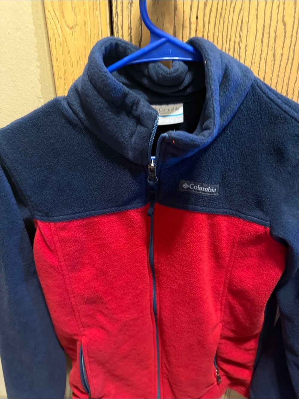 Columbia Kids Red and Navy Full-Zip Fleece Jacket